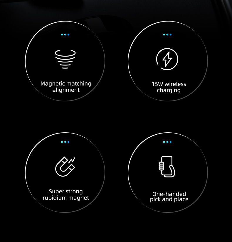 Kabelloser Qi Wireless Charger Ladegerät magnetisch Auto Halterung (15W) - Vorteile