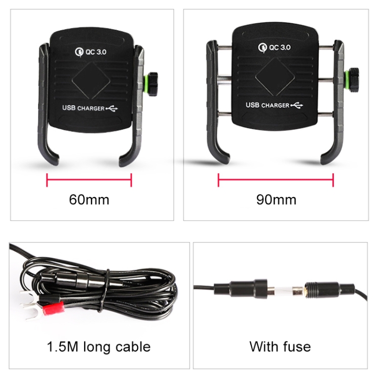 Motorrad USB Ladegerät und Smartphone Halterung