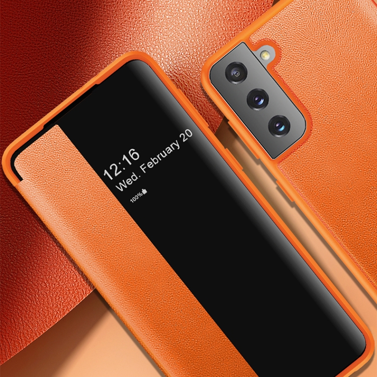 Schutzhülle Clear View Samsung Galaxy S21 Plus 5G - Orange