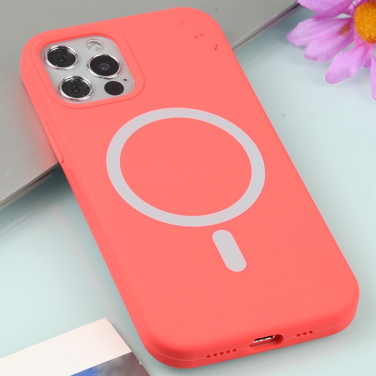 Schutzhülle MagSafe mit magnetischen Ring iPhone 12 / 12 Pro Silikon - Pink