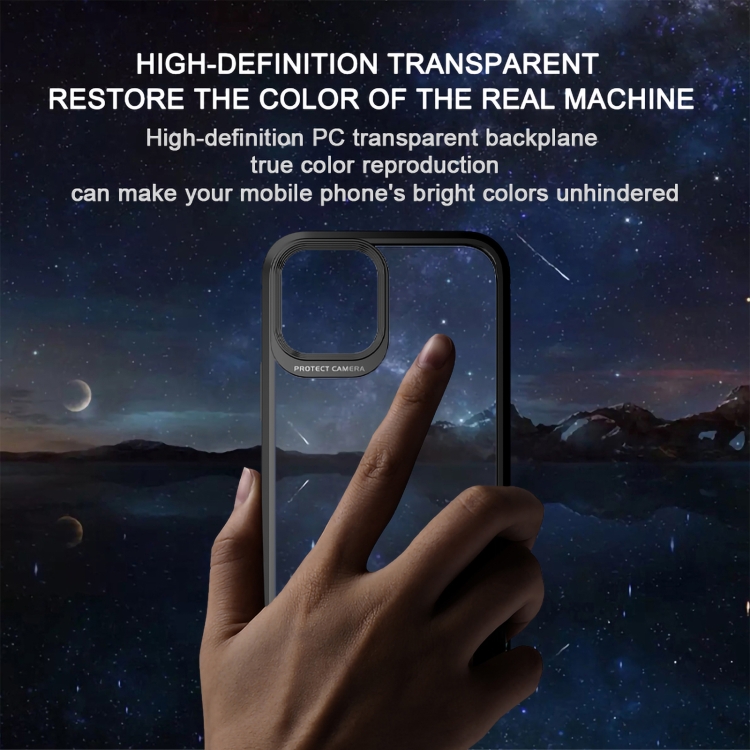 Schutz-Hülle Premium Carbon-Optik iPhone 12 / 12 Pro TPU Durchsichtig-Schwarz