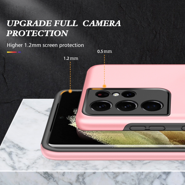 Schutzhülle mit Ring Ständer Samsung Galaxy S21 Ultra 5G - Rosa