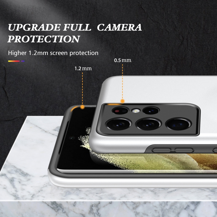 Schutzhülle mit Ring Ständer Samsung Galaxy S21 Ultra 5G - Silber